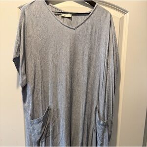 Gray V-Neck Women's Dress